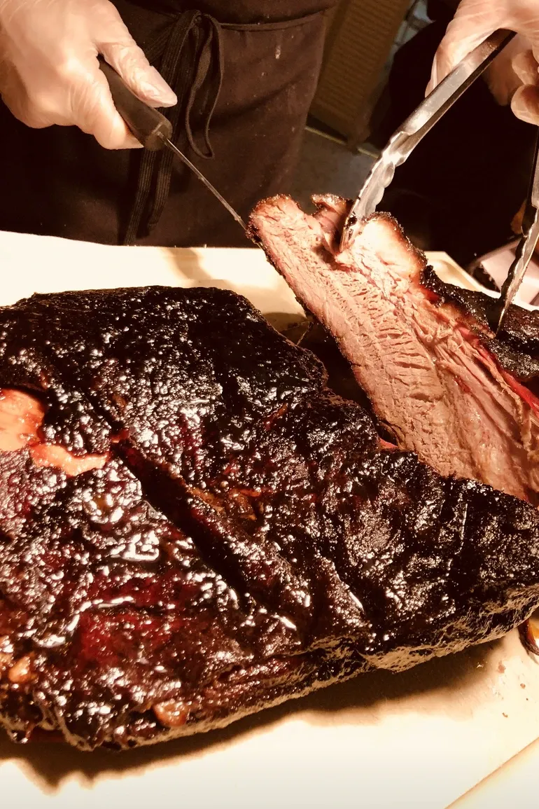 Glazed rack of ribs fresh off the smoker